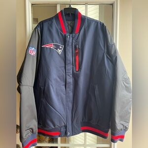 Men's New England Patriots Navy/Grey Full-Zip Reversible Jacket Nike
